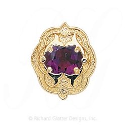 GS261 AMY - 14 Karat Gold Amethyst Slide 
